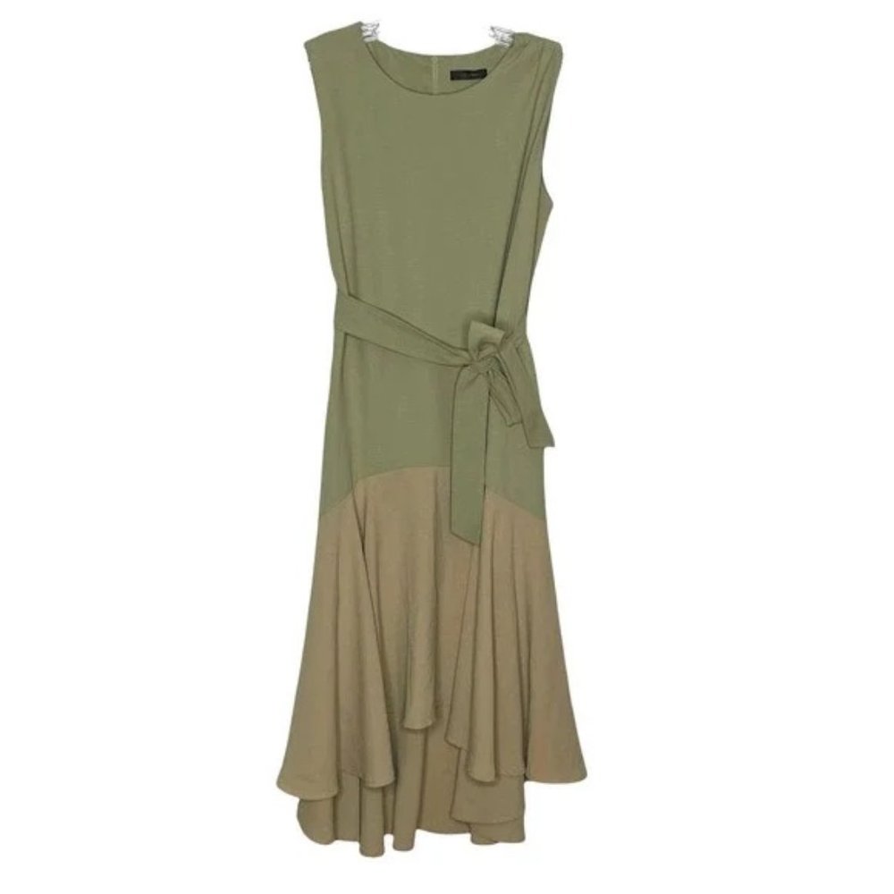 ASM ANNA Two Tone Sleeveless Fit Flare Dress Medium